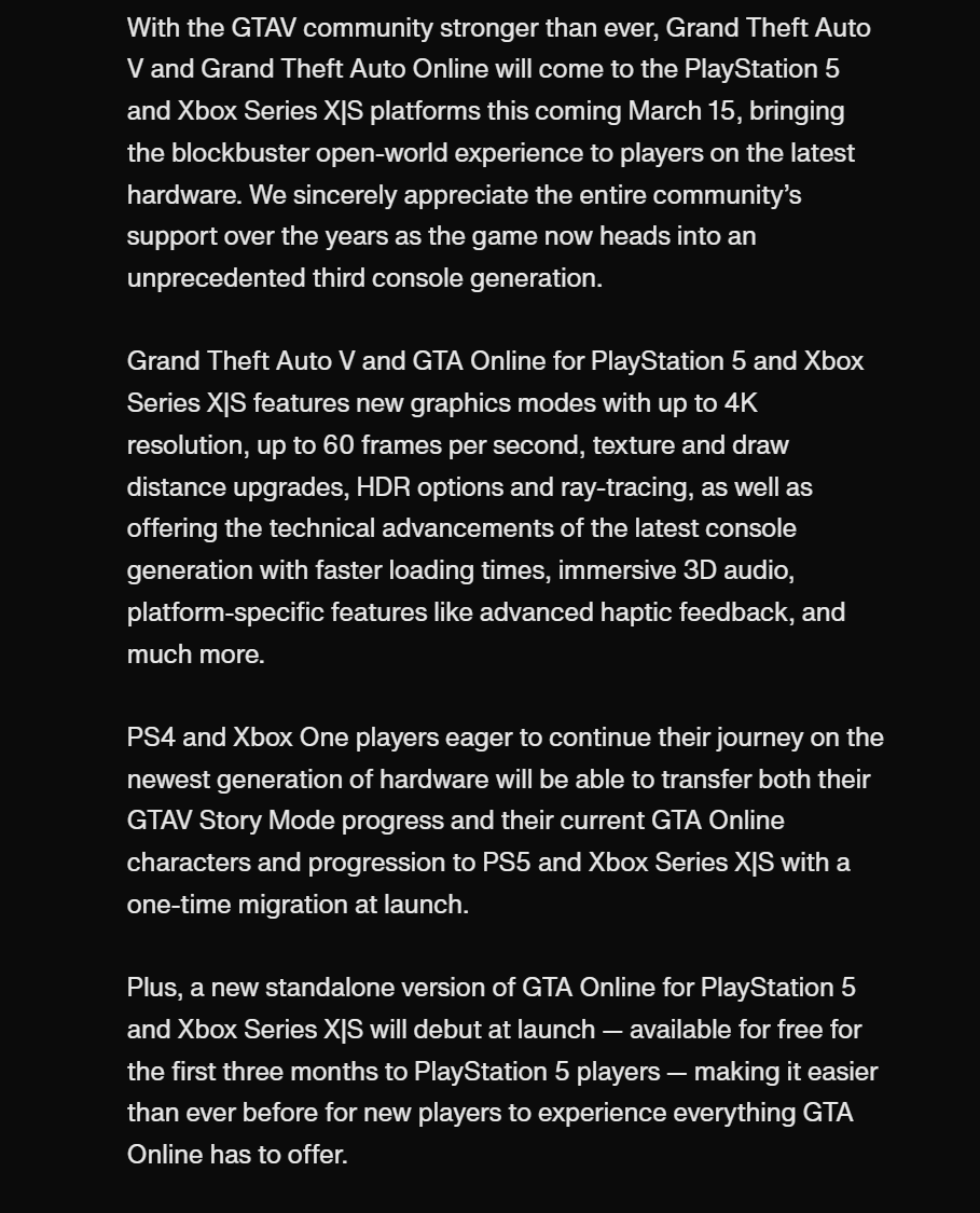 La version Xbox Series X|S de GTA 5 sera lancée en mars avec le ray tracing, la prise en charge de 60 images par seconde et bien plus encore.