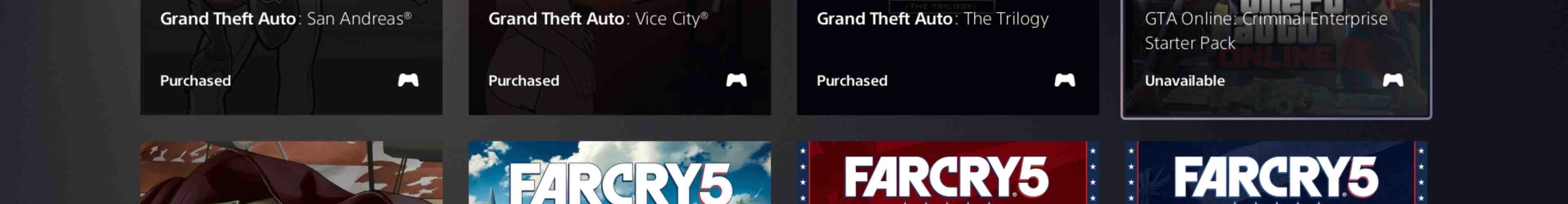 GTA5 à prix réduit pour PS5 non disponible via la boutique en ligne PlayStation